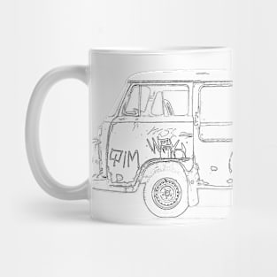 Graffiti Vintage Van Wireframe Mug